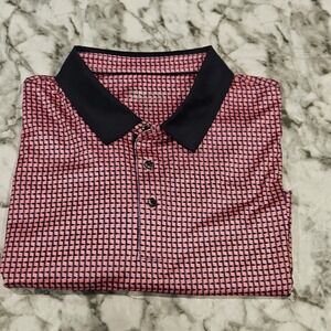 Mens 3XL Short Sleeve Shirt Michel Rouen  Performance Polo Pink‎ Blue Black AOP